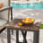 Berklee 1-Piece Aluminum Outdoor Side Table With Wooden Top