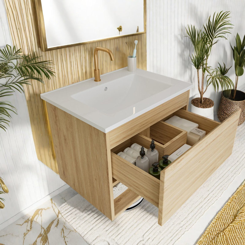 Meuble-lavabo moderne en chêne