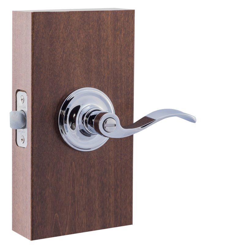 Poignée de porte résidentielle de style colonial, Acier inoxydable poli