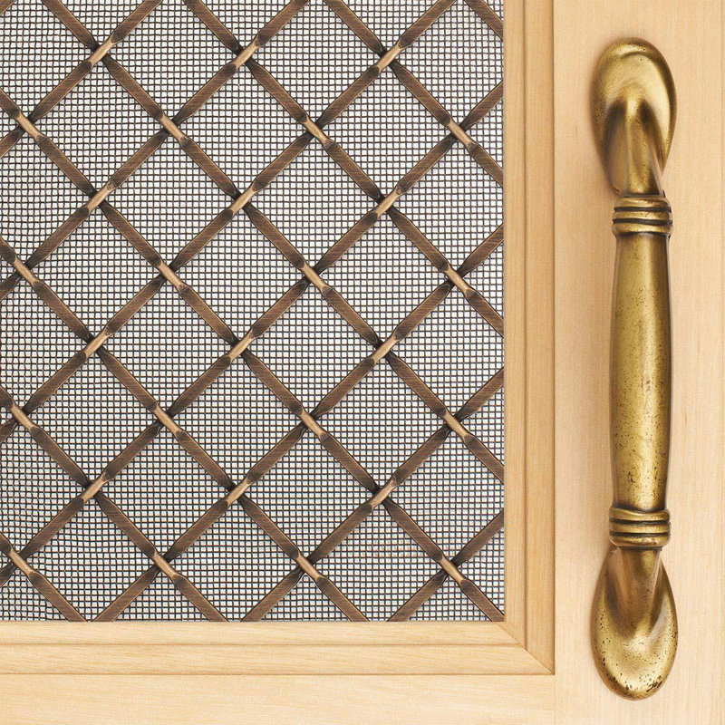 Écran en treillis métallique tissé Kent Design - 18 po x - finition laiton antique, H 18 po x L 18 po x l 48 po