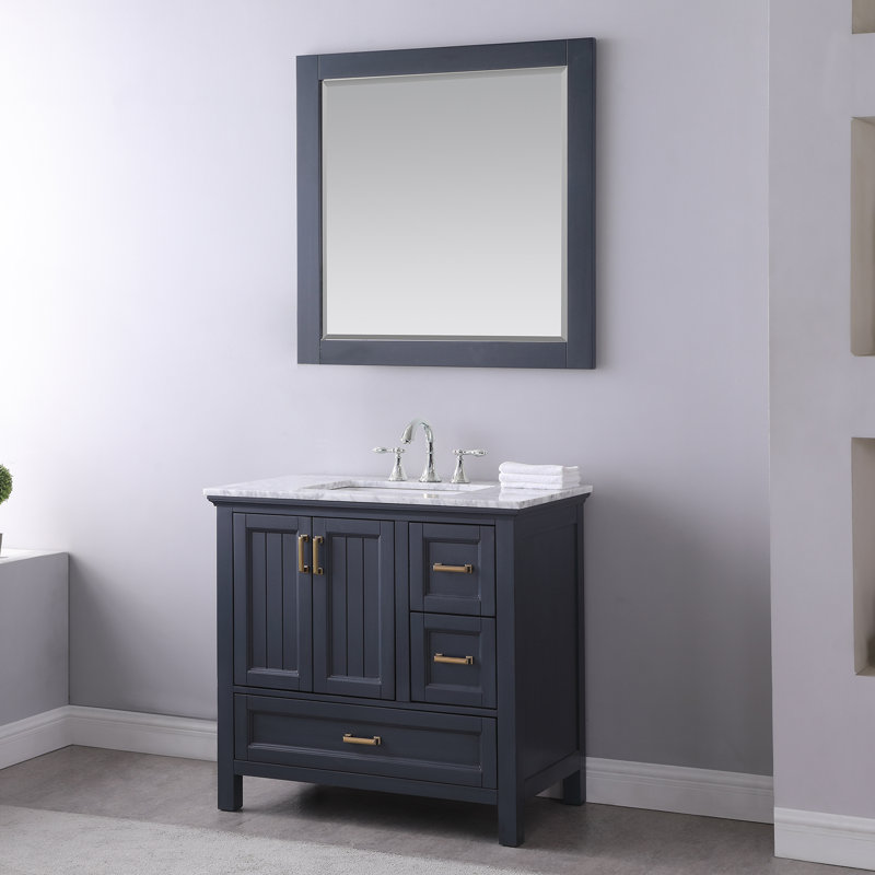 Miroir mural de salle de bain Ivy, Bleu classique, 36 po x 33,5 po