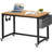 39" Rolling Computer Desk With 4 Smooth Wheels, Simple Style Mobile Writing Desk Home Office Study Table Movable Workstation With Metal Frame