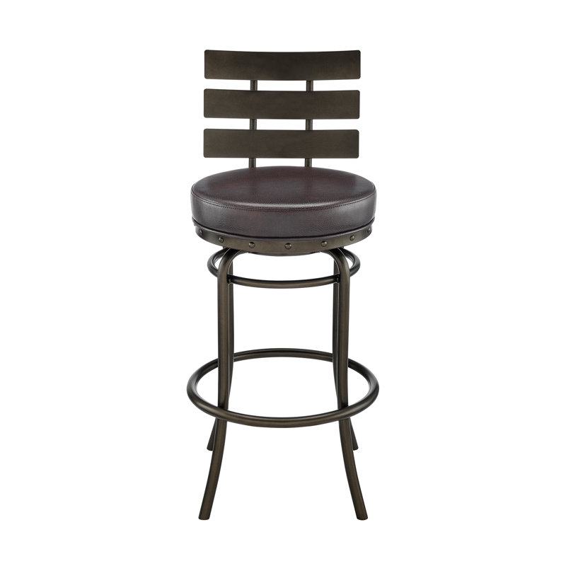 Tabouret pivotant Fadri, Tabouret de comptoir (siège d'une hauteur de 26 p, Moka / brun