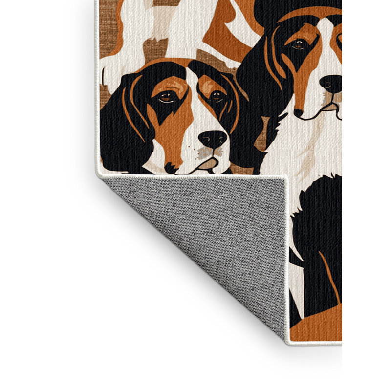  Tapis lavable pour chien Foxhound anglais, Carré 6 pi