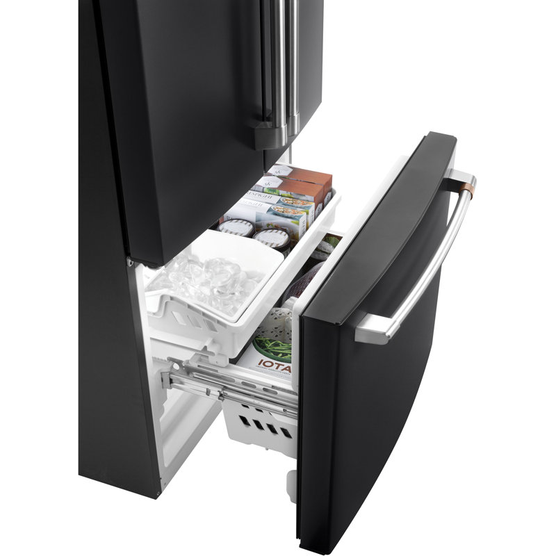 33" Counter Depth French Door 18.6 cu. ft. Smart ENERGY STAR Refrigerator, Matte Black/Brushed Stainless