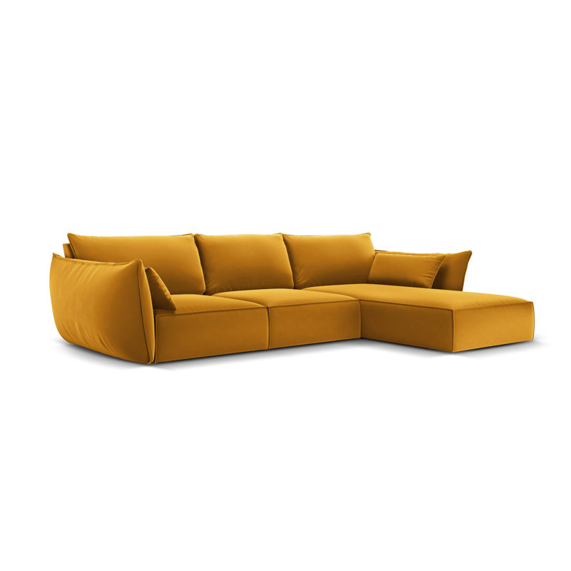 Adriona 4 Seater Corner Sofa , Yellow, Right Hand Facing