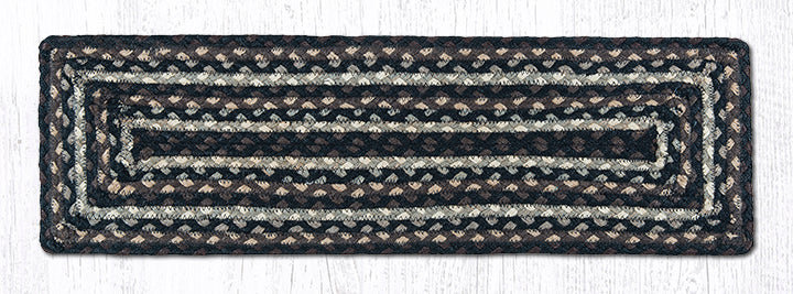 Tapis d'escalier rectangulaire moka / frappuccino Earth Rugs 27 po x 8,25 po, Rectangle