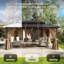 Pavillon de jardin permanent 12 pi x 16 pi avec cadre en aluminium avec rideaux et filet