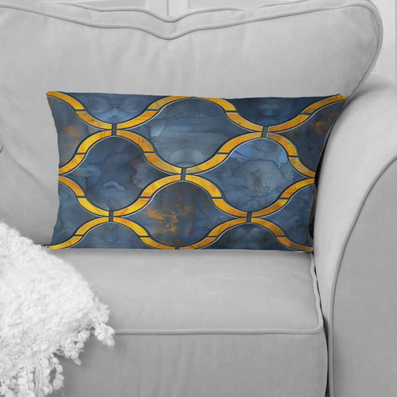 Coussin lombaire jaune Modern Trellis I