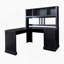 Bureau d'ordinateur à domicile avec huche, finition noire antique