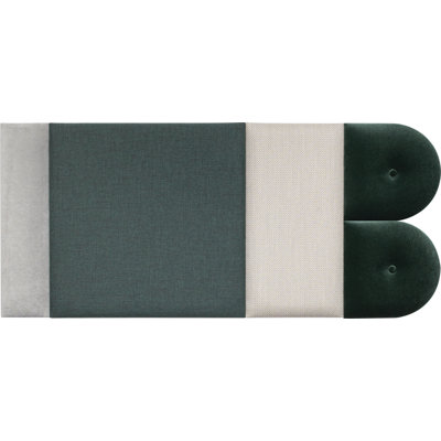 Malwae 23.6"" x 53.1"" Upholstered Wall Paneling in Grey/Green