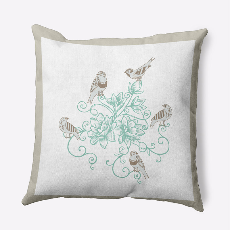 Coussin décoratif en polyester floral, H 20 po x l 20 po, Carré