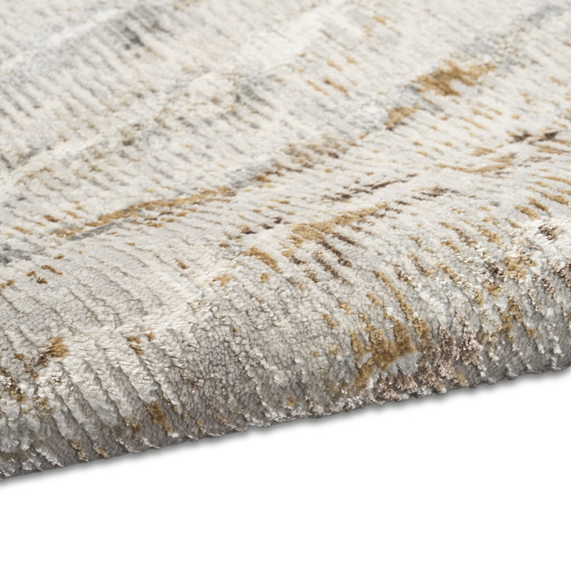 Calvin Klein CK073 Compass Ivory Rust Modern Indoor Rug, Rectangle 3'11" x 5'11"