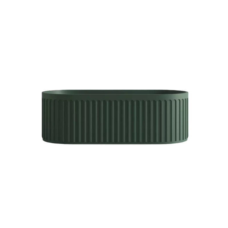 Simple Oval Artificial Stone Bathtub 67'' W 21.6'' H Tub & Shower Kit, Green
