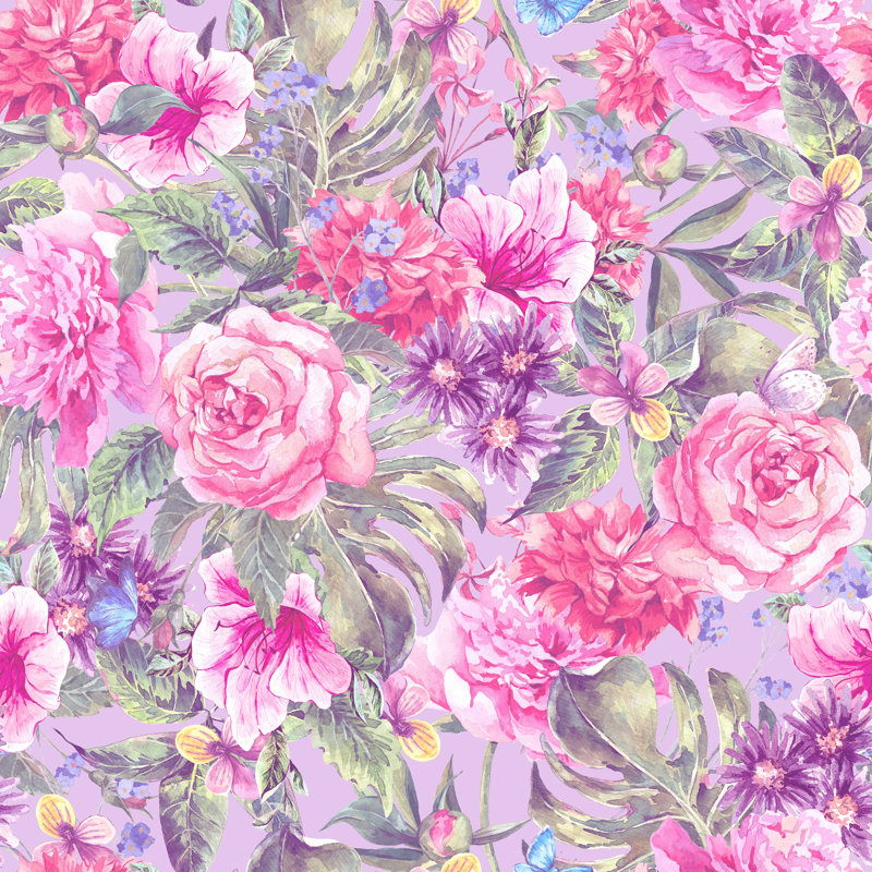 Murale fleurs, L 100 po x L 100 po