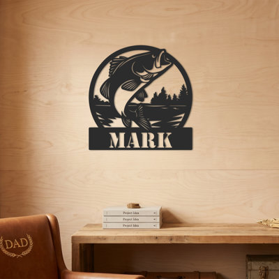 Custom Bass Fishing River Cabin Wall Art