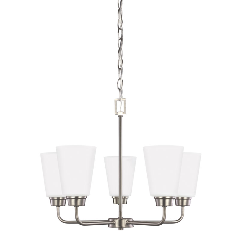 Kerrville Five Light Chandelier from Generation Lighting , Brushed Nickel, No, 5