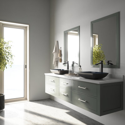 Lavabo de salle de bain rectangulaire en verre Donatello Russet L 18 po x l 13 po x H 4 po