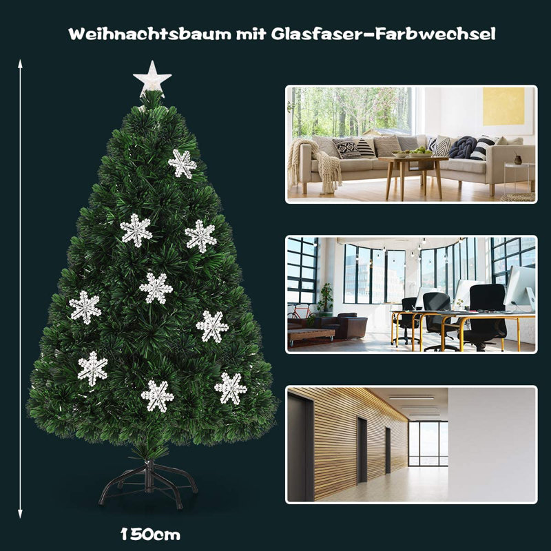 Lighted Artificial Pine Christmas Tree, 150cm H x 66cm W x 66cm D