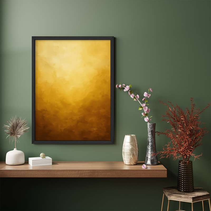 Reproduction d'art encadrée abstraite pour décoration intérieure moderne, H 14 po x l 11 po, Noir