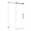 Porte de douche simple coulissante noire matte à fermeture en douceur de 60 po de largeur et de 76 po de hauteur avec verre trempé transparent de 5/16 po (8 mm), quincaillerie en acier inoxydable rouille, revêtement imperméable, tampon pour un mouvement silencieux dans la salle de bain