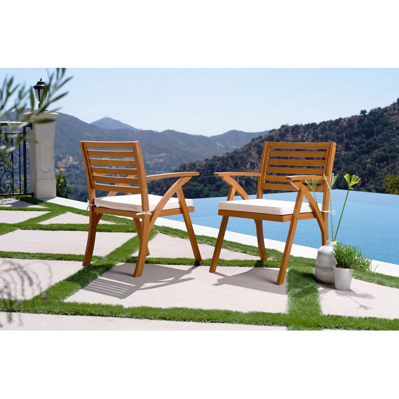 Chaise de patio avec coussin Edvards Eucalyptus