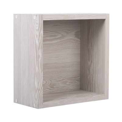 Tablettes flottantes murales modernes Kiera Grace Cubbi pour chambre à coucher, salle de bain, cuisine, facile à suspendre, 11,8 po, gris