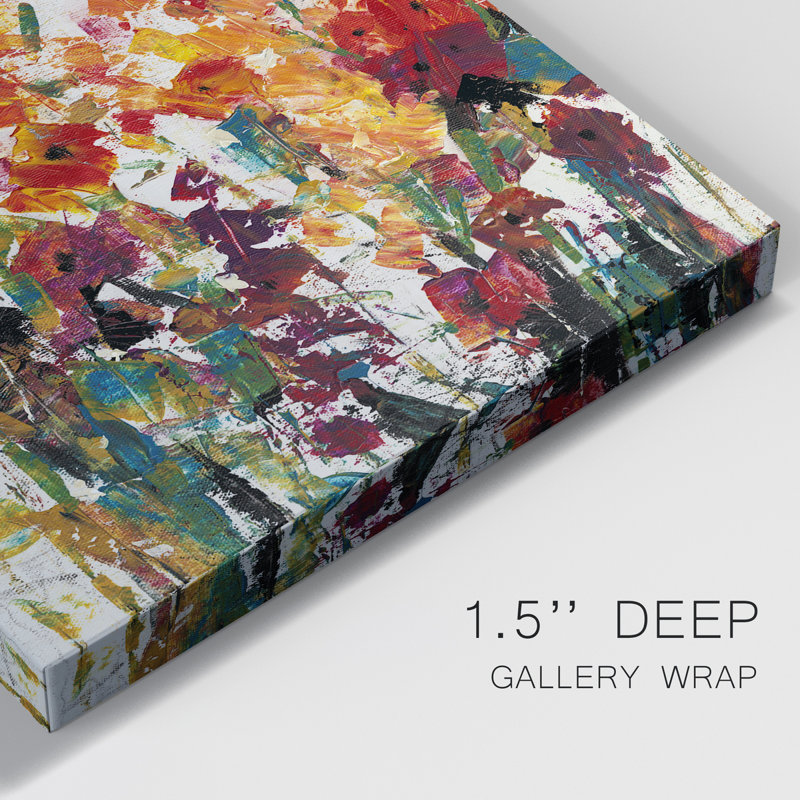 Fleurs sauvages II - peinture sur toile tendue, H 27 po x l 18 po x P 1 po