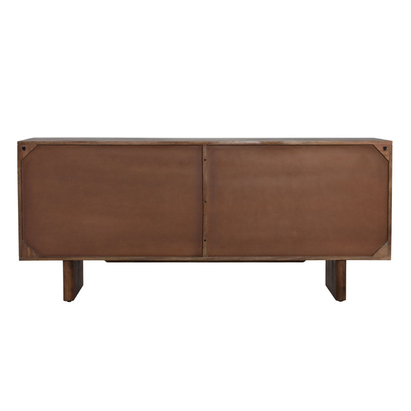 Silvie 69" Wide 4-Dr Mango Wood Sideboard, Medium Brown