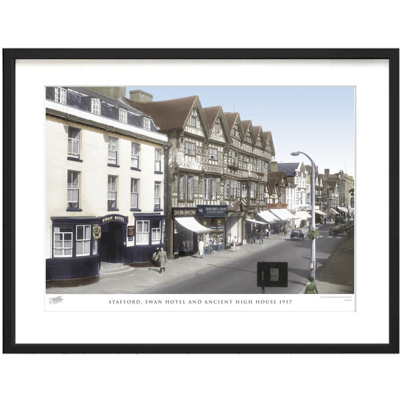 Stafford, Swan Hotel And Ancient High House 1957 - Single Picture Frame Print, 40cm H x 50cm W x 2.3cm D
