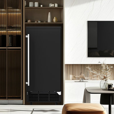 15.75 in. 120 lb. Freestanding/Built-In Full Size Cubes Ice Maker Machine in Stainless Steel with 30 lb. Bin, Ice Scoop