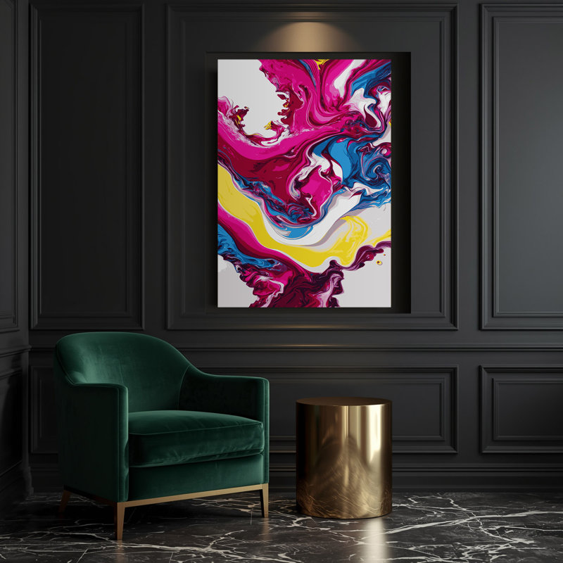 Abstrait art fluide sur toile beige 46, H 14 po x l 11 po