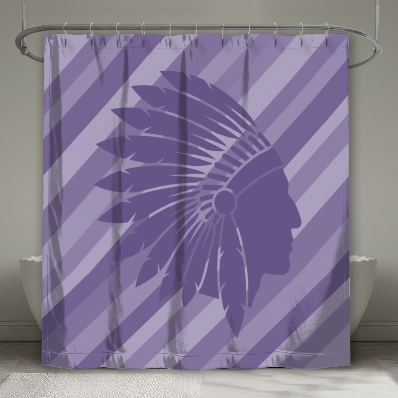 Rideaux de douche Native American, L 70 po x H 84 po, Mauve moyen / mauve clair