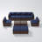 Wicker 8 - Person Modular Patio Conversation Set with Cushions-956335886