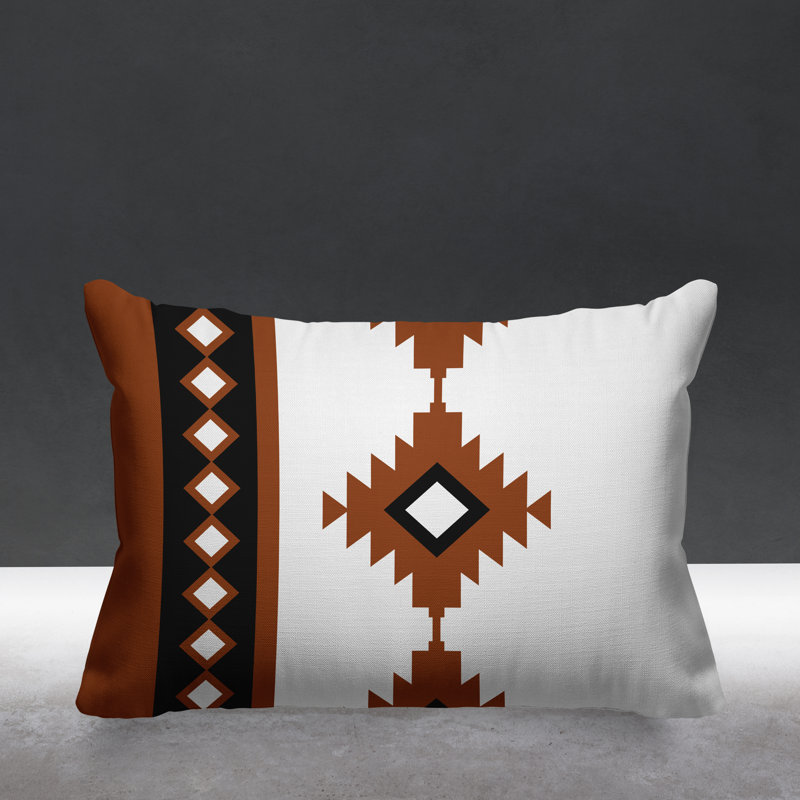 Coussin intérieur / extérieur Carlos Southwestern, Orange brûlé