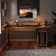 Bureau en bois d'hévéa électrique à hauteur réglable, bureau de bureau à domicile avec tiroirs-209263084