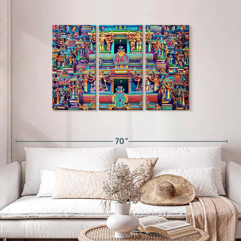 Adella Meenakshi Amman Sculptures, 28" H x 45" W