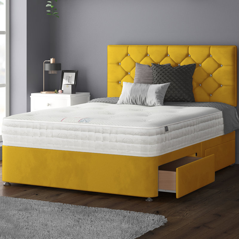 Farallones Upholstered Headboard, Double (4'6), Turmeric