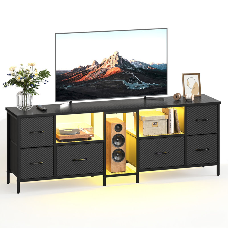 160cm Multifunctional Tv Cabinet With Multiple Drawers, Black