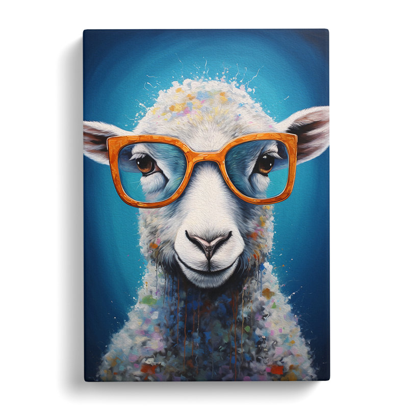 Sheep With Glasses - No Frame Print, 60cm H x 40cm W x 3cm D