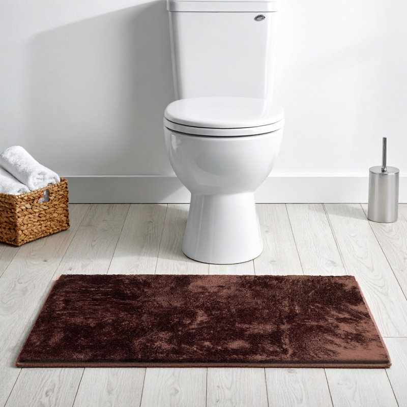 Hiltonia Polypropylene Non-Slip Bath Rug, 32" L x 20" W, Chocolate