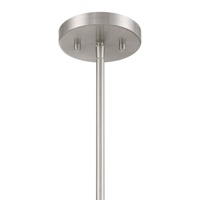 2-Light Chandelier in Natural Brass, Brushed Nickel