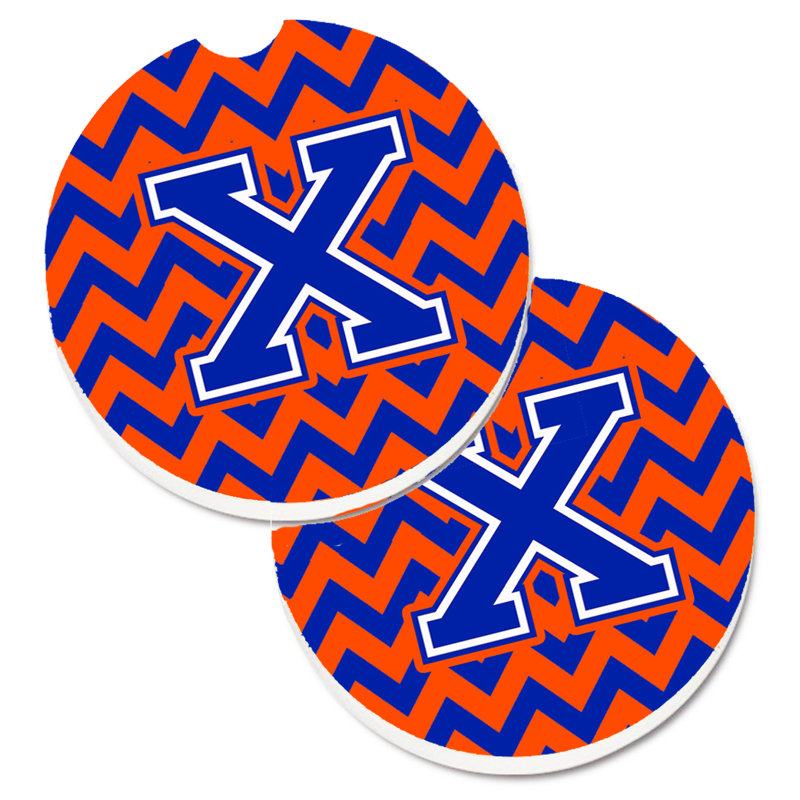 Sous-verre pour voiture, X, Bleu / Orange