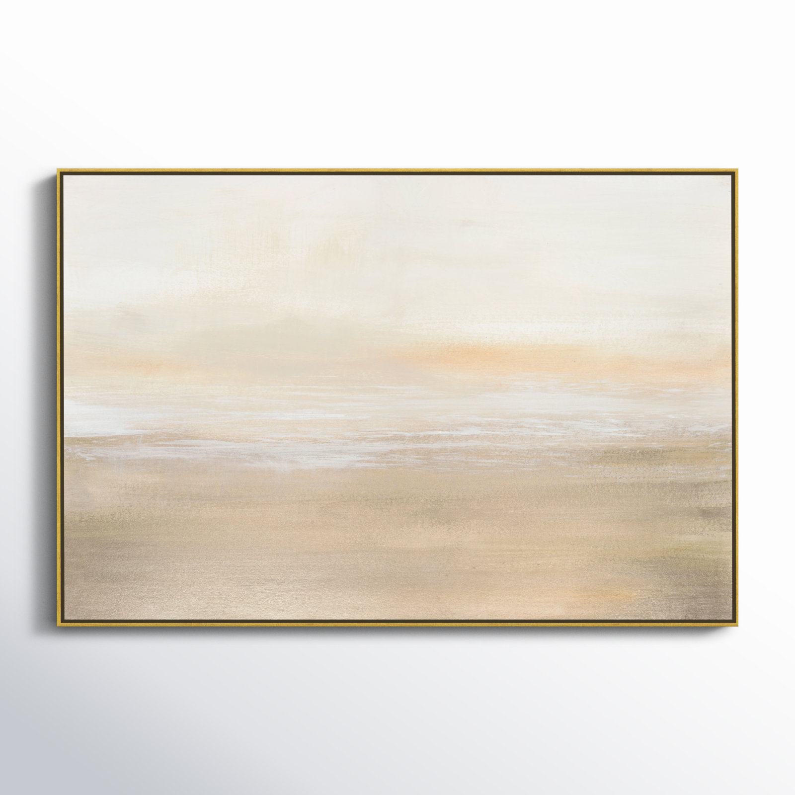 Morning Calm - Floater Frame Painting on Canvas, Gold Framed, 30" H x 40" W x 2" D