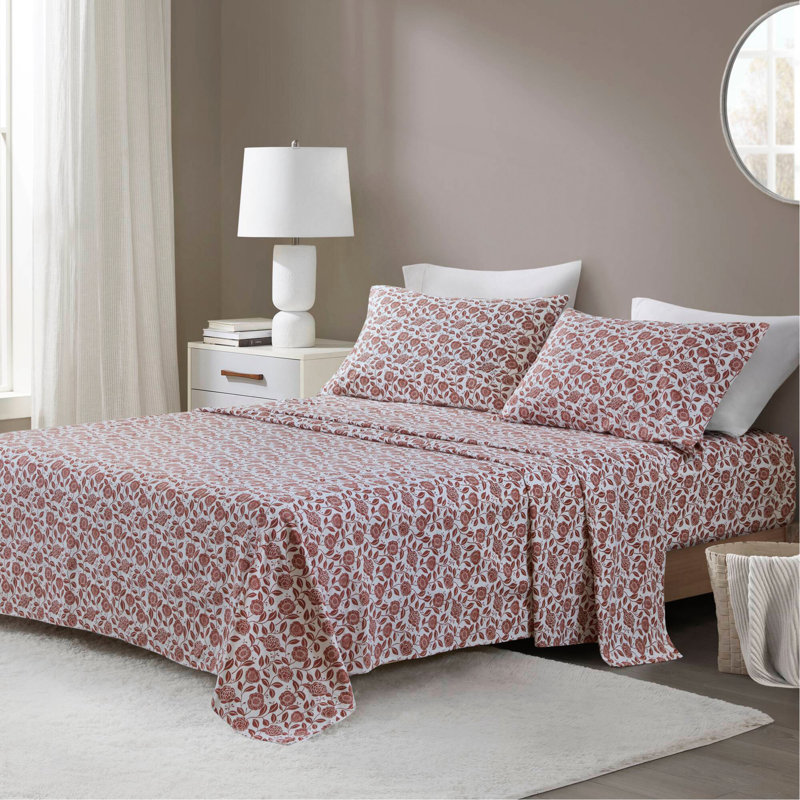 Ensemble de draps 4 pièces rouille, Full Coverlet / Bedspread + 3 Additional Pieces