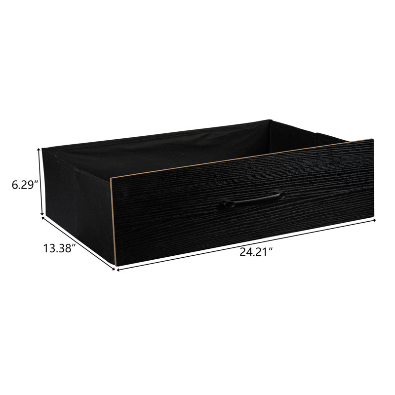 Meinou 8-Drawer Double Dresser with Fabric Drawers, Black