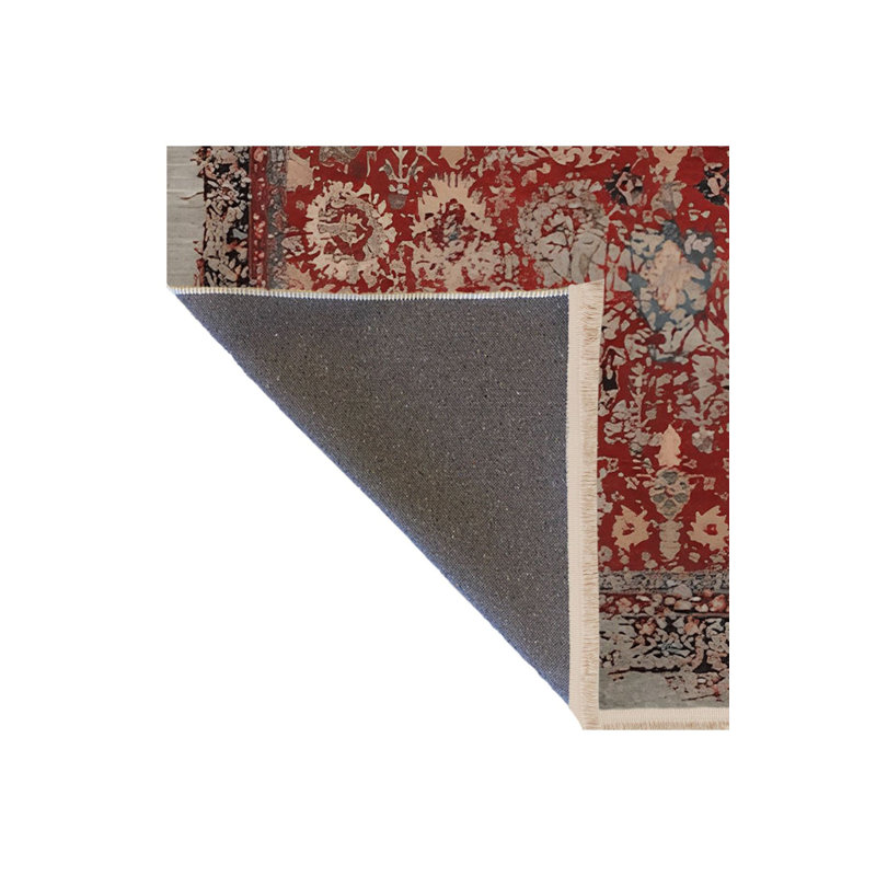 Tapis décoratif rétro bourgogne à motif abstrait traditionnel, Tapis de couloir 3 pi 3 po x 6 pi 7 po
