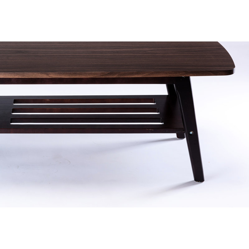 Bureau 47 po, pieds en bois massif, tablette inférieure ouverte pour table basse décorative attrayante, présentoir attrayant
