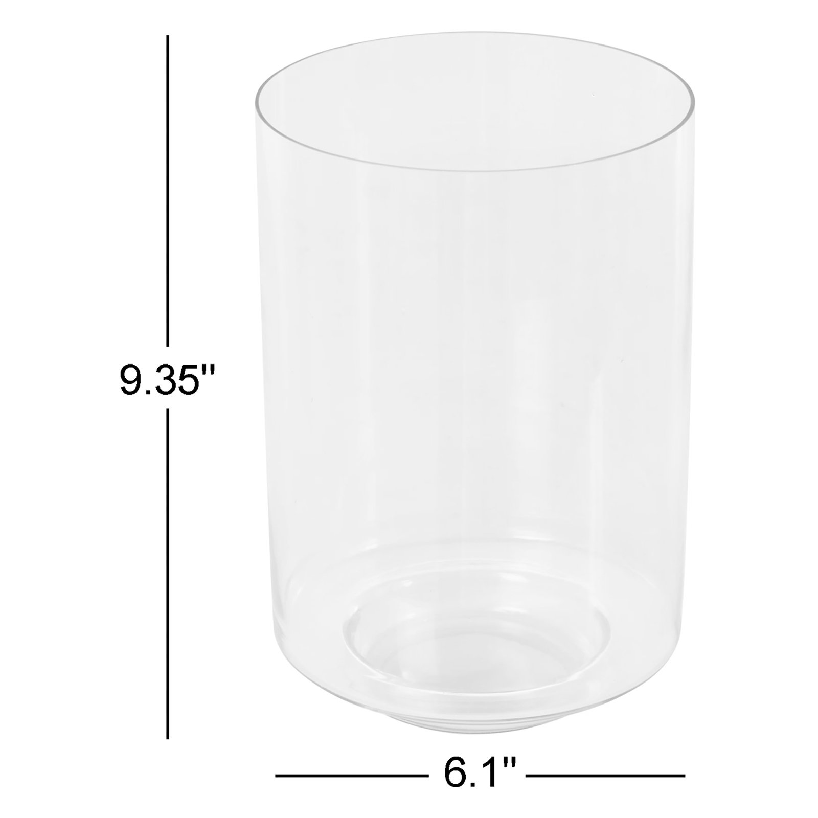 Cole And Grey Glass Wide Candle Holder With Elevated Base