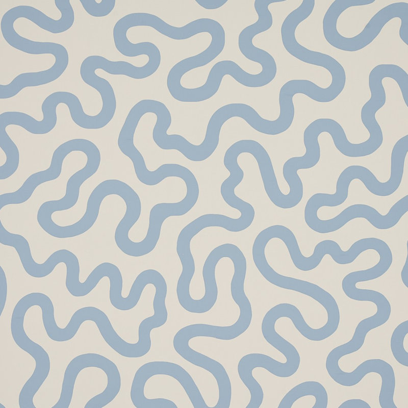 Riley Wallpaper, Sky/Ivory